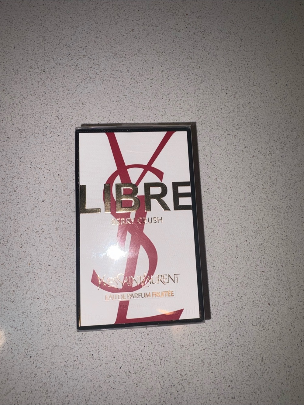 Yves Saint Laurent White & Burgundy Libre Wall Art Print 30 ml